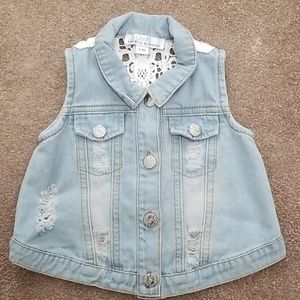 Denim vest size 6-9 month NWOT